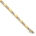 14k Two-tone 3mm Bar Link Tennis Bracelet Mounting
