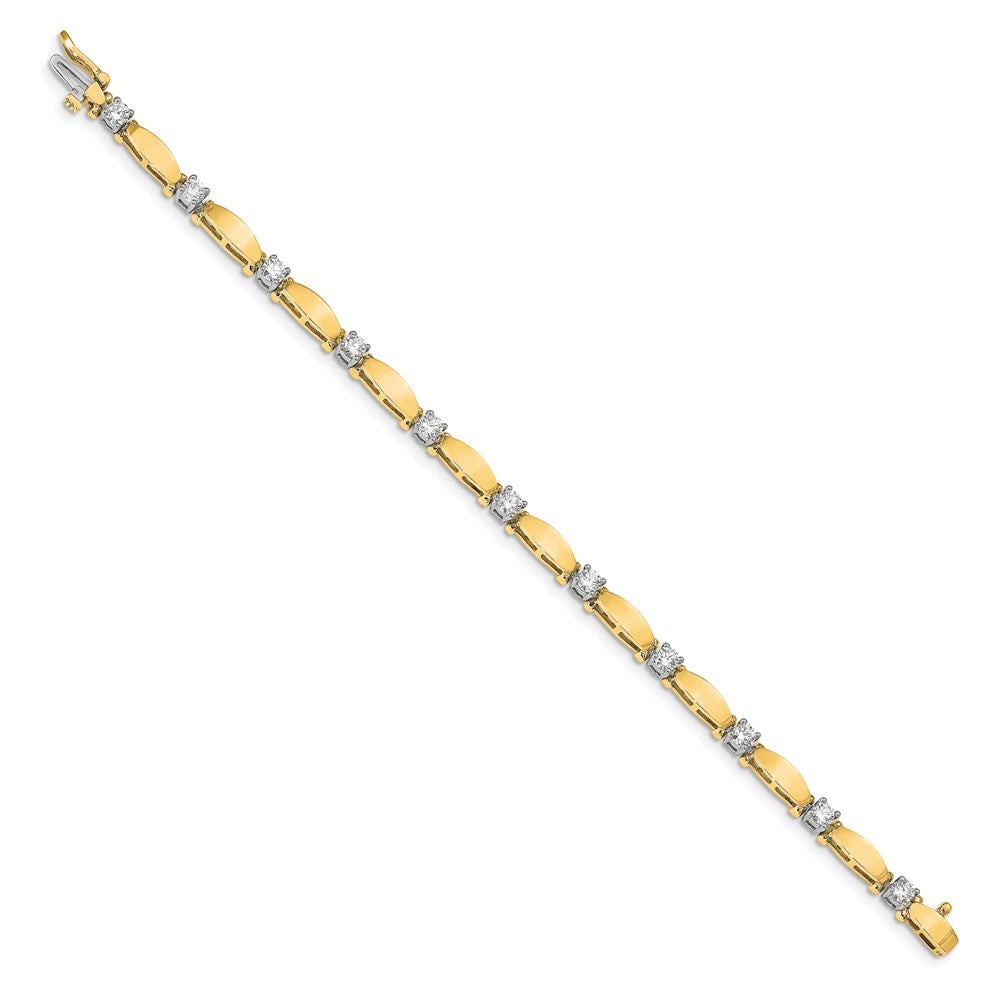 14k Two-tone AAA Diamond Tennis Bracelet