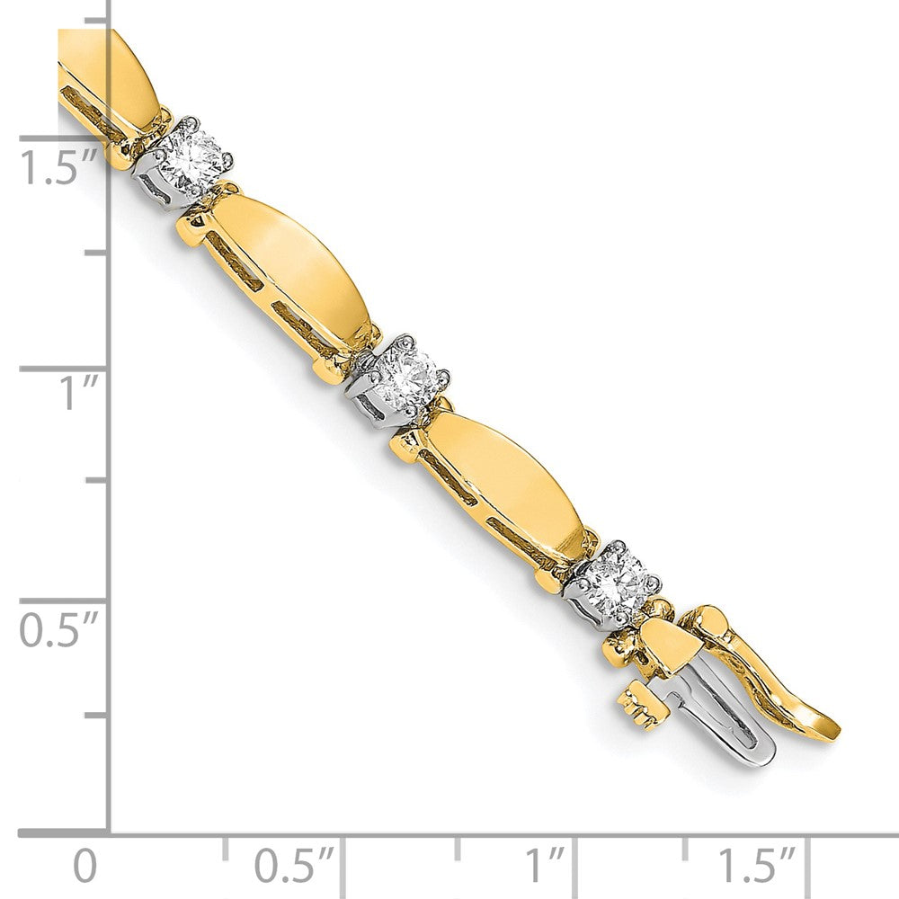 14k Two-tone AAA Diamond Tennis Bracelet