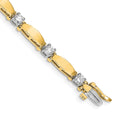 14k Two-tone A Diamond Tennis Bracelet