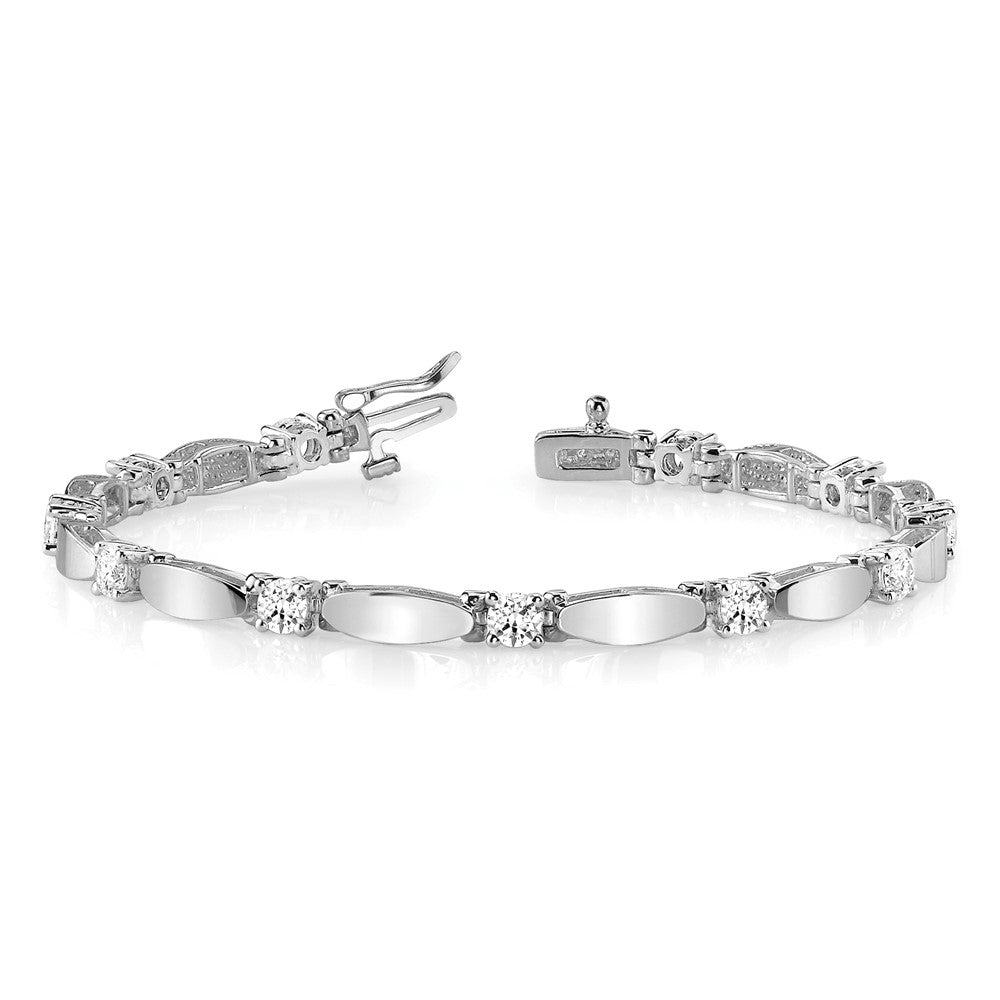 14k White Gold A Diamond Tennis Bracelet