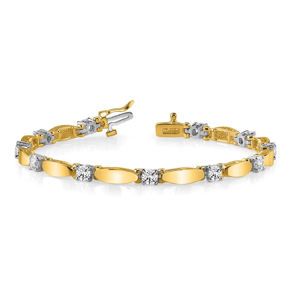 14k Two-tone VS Diamond Tennis Bracelet