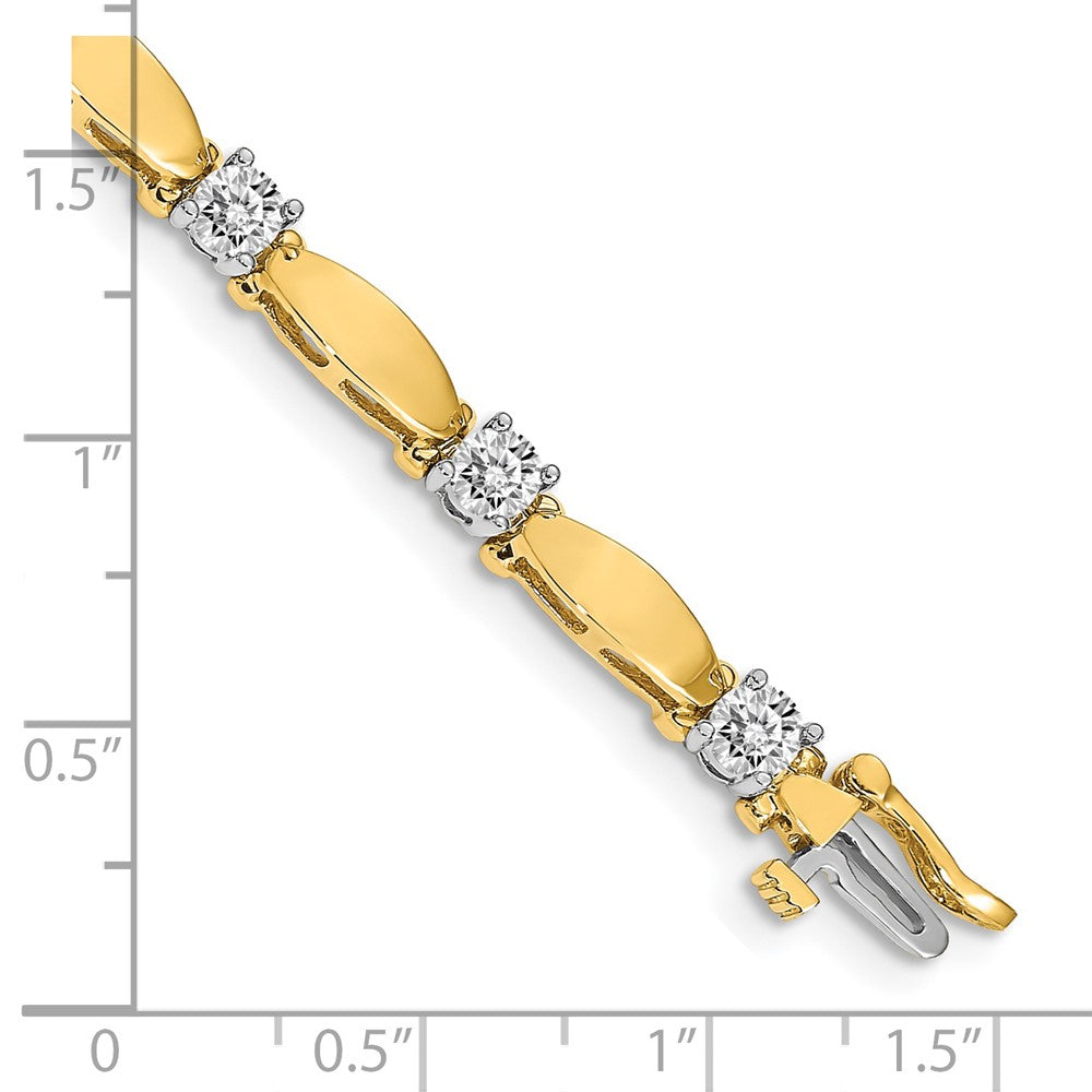 14k Two-tone 4mm Bar Link Tennis Bracelet Mounting