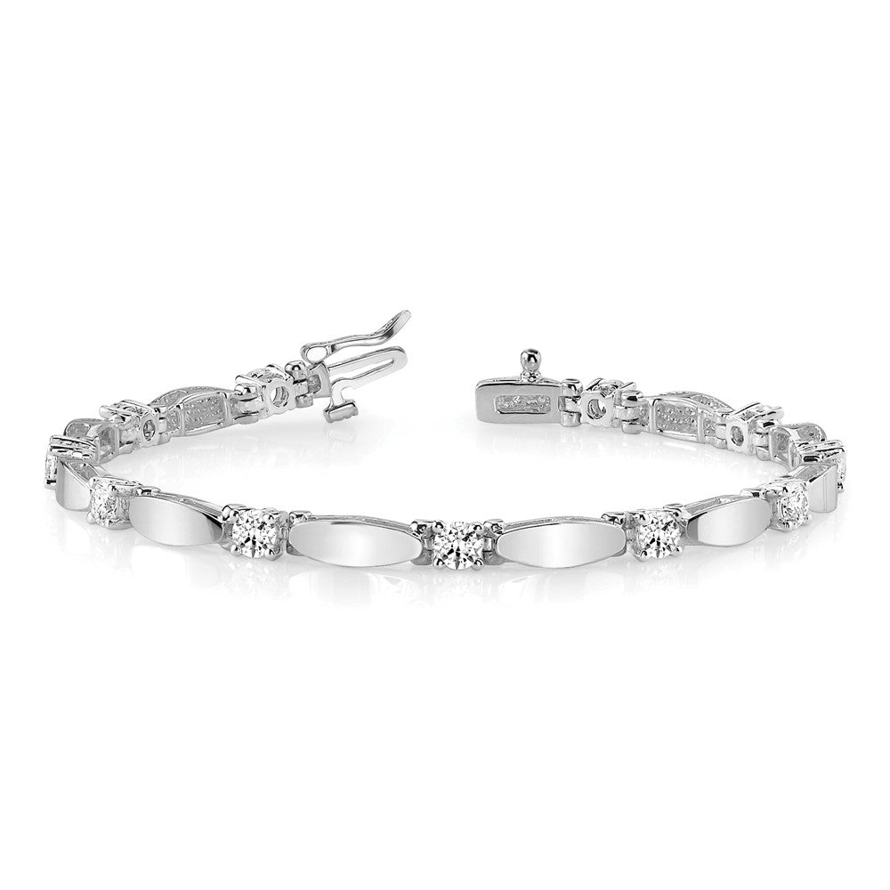 14k White Gold AAA Diamond Tennis Bracelet