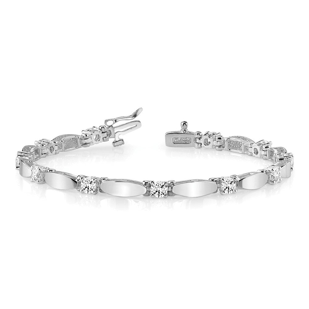 14k White Gold A Diamond Tennis Bracelet