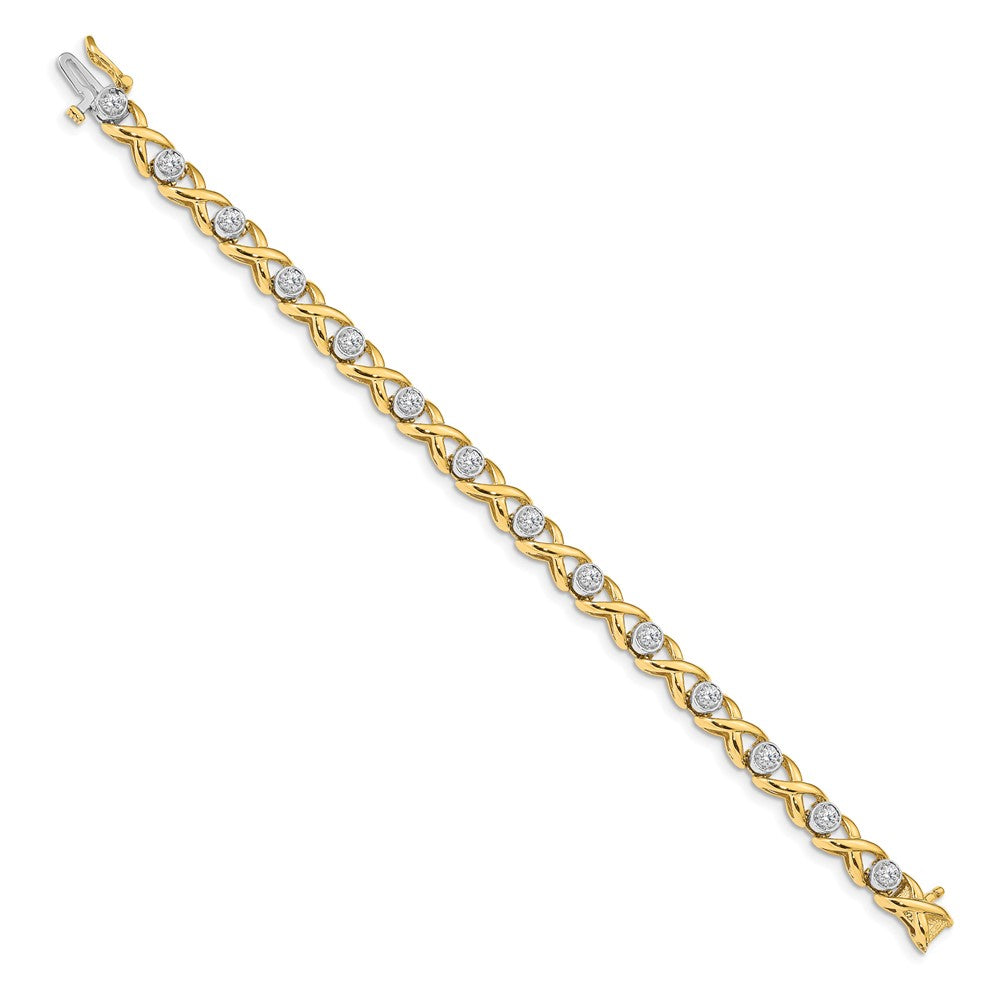 14k Two-tone 2.6mm Diamond Tennis Bracelet Mounting