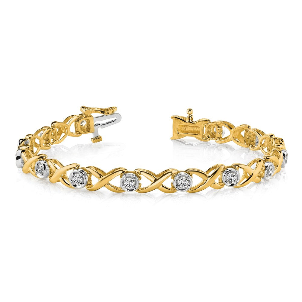 14k Two-tone 2.6mm Diamond Tennis Bracelet Mounting