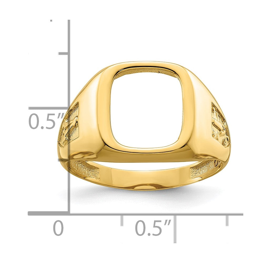 14k Men's Polished and Textured Masonic Ring Mounting