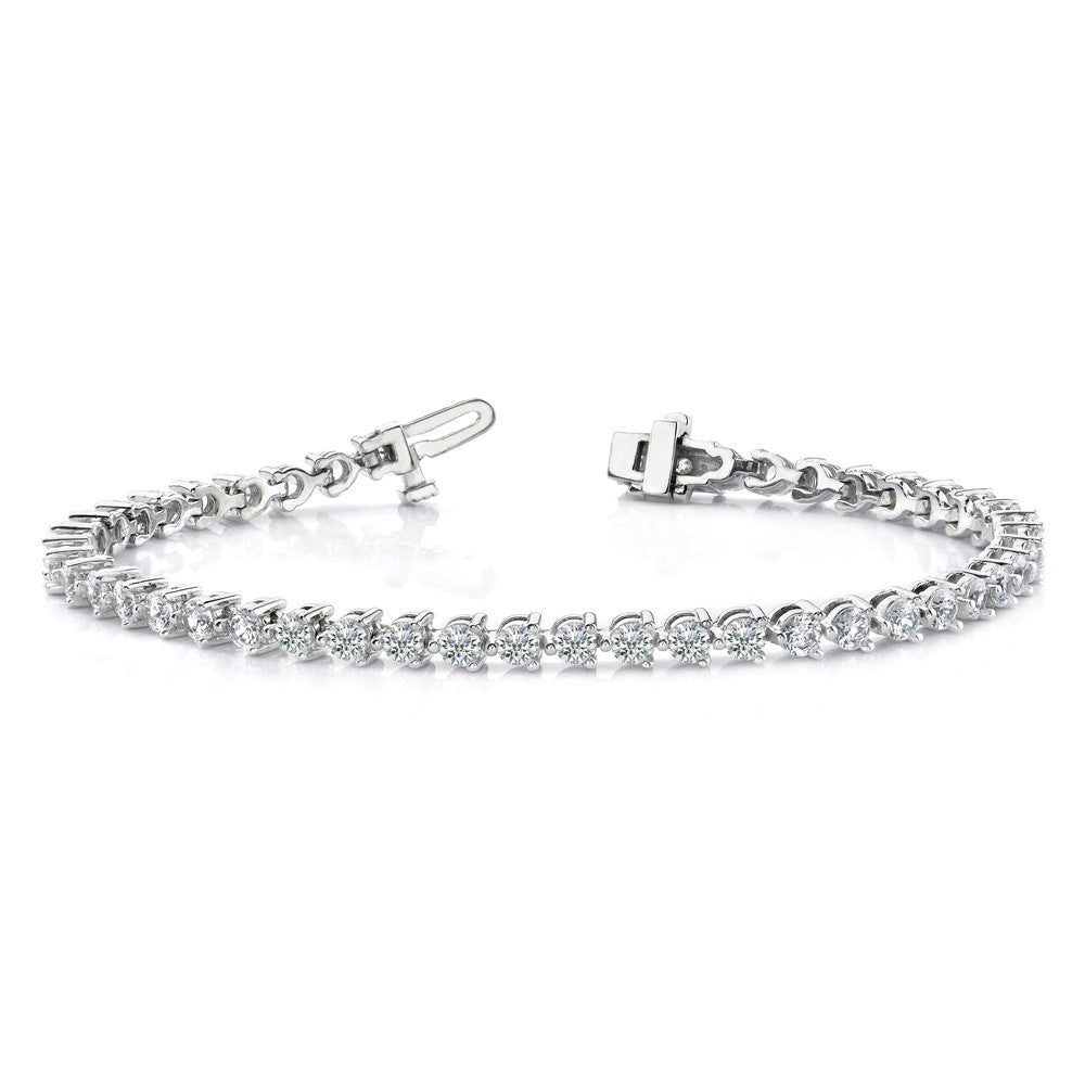 14k White Gold AAA Diamond Tennis Bracelet