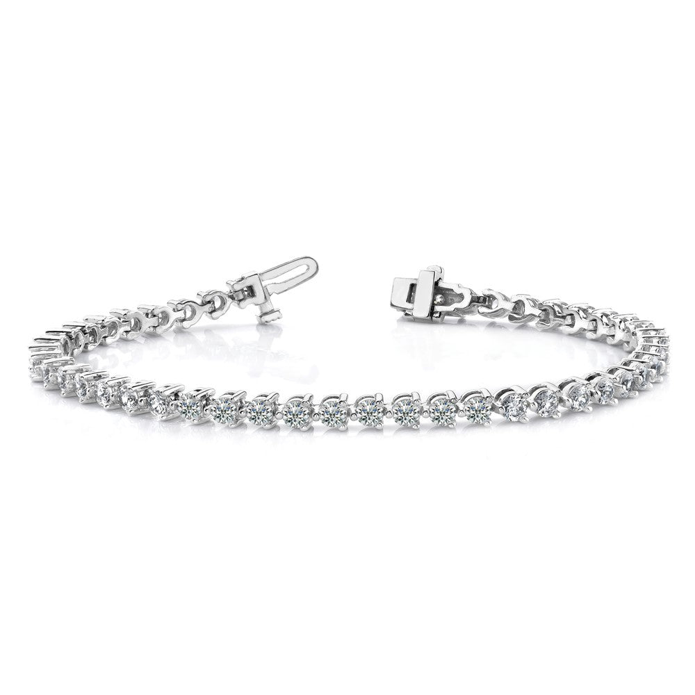 14k White Gold A Diamond Tennis Bracelet