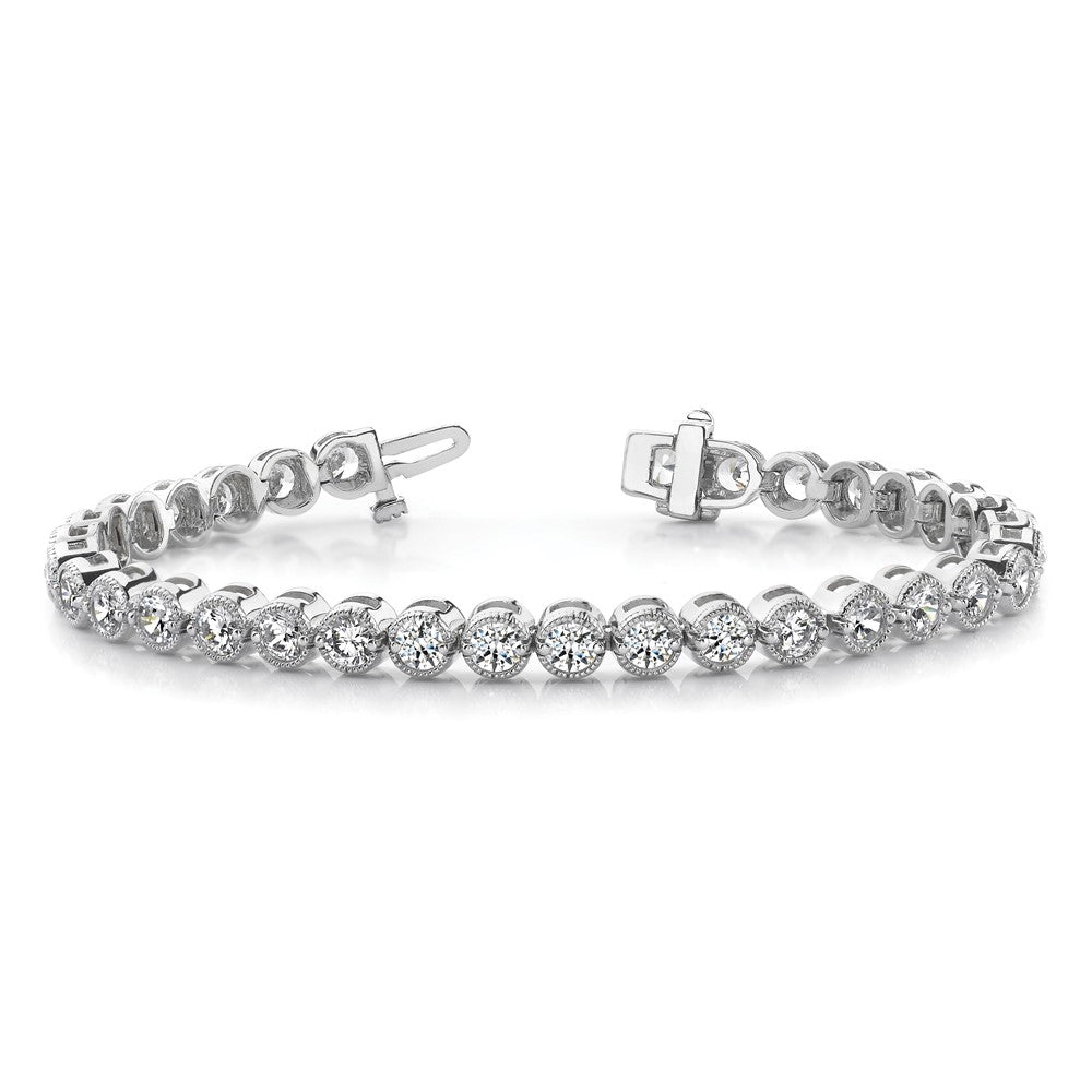 14k White Gold A Diamond Tennis Bracelet