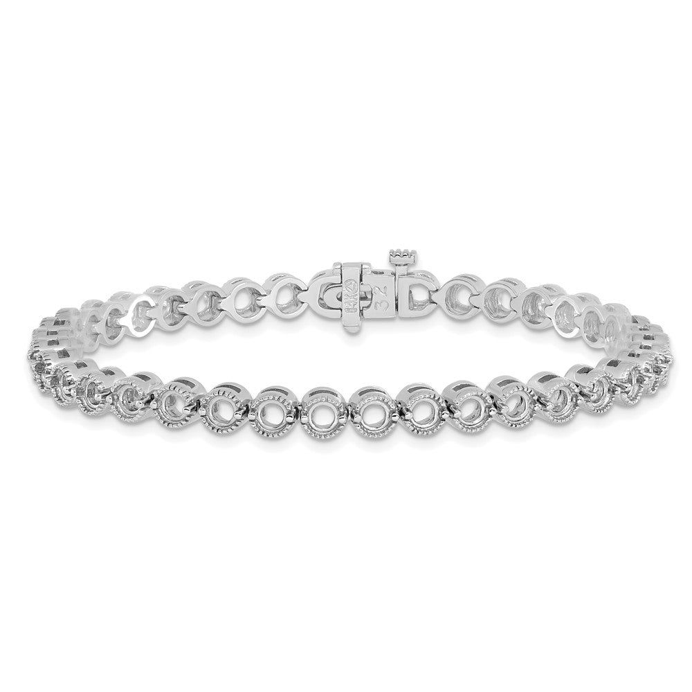 14k White Diamond Tennis Bracelet Mounting