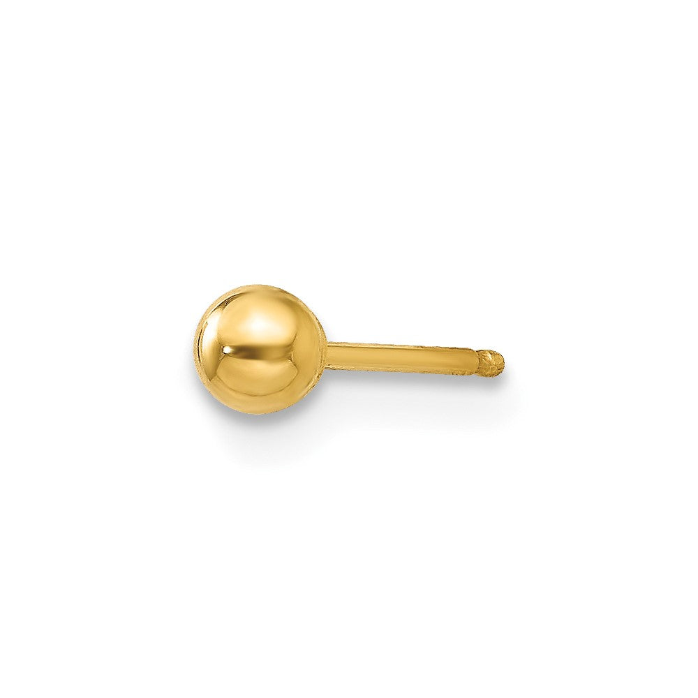 Single 14k Polished 3mm Ball Post Earring