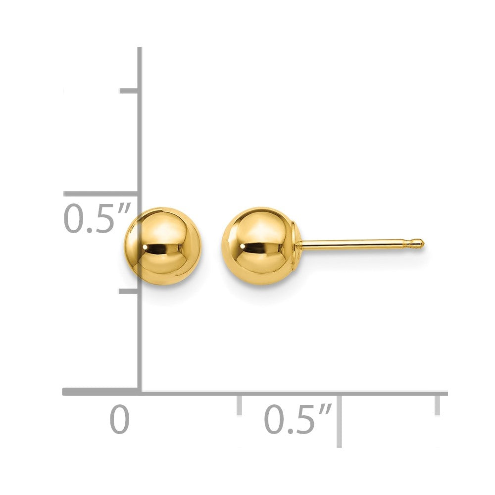14k Polished 5mm Ball Post Earrings