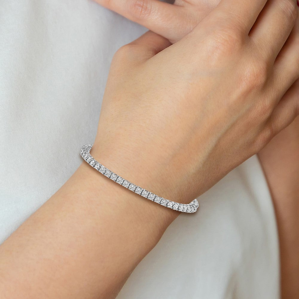 14k White Gold AAA Diamond Tennis Bracelet