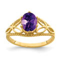 14k 8x6mm Oval Amethyst ring