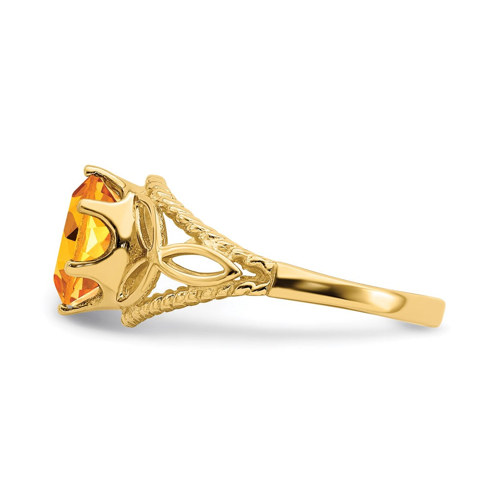 14k 8x6mm Oval Citrine ring