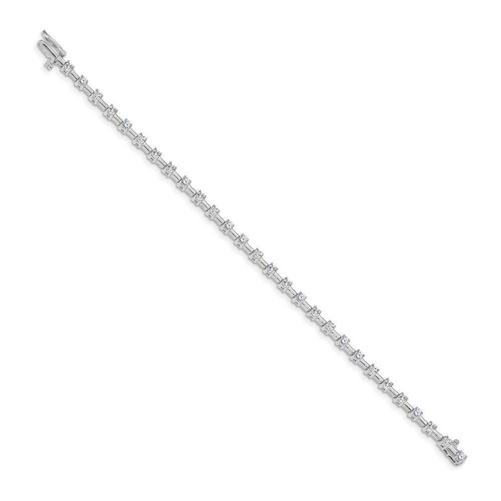 14k White Gold 2.6mm Bar Link Tennis Bracelet Mounting