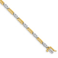 14k Two-Tone Fancy Link Tennis Bracelet Mtg