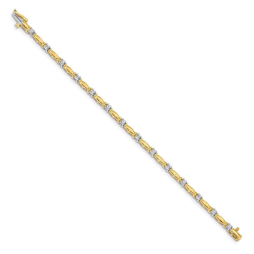 14k Two-tone VS Diamond Tennis Bracelet