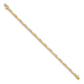 14k Two-tone AAA Diamond Bar Link Tennis Bracelet