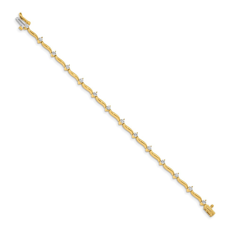 14k 2.6mm Stones Bar Link Tennis Bracelet Mounting