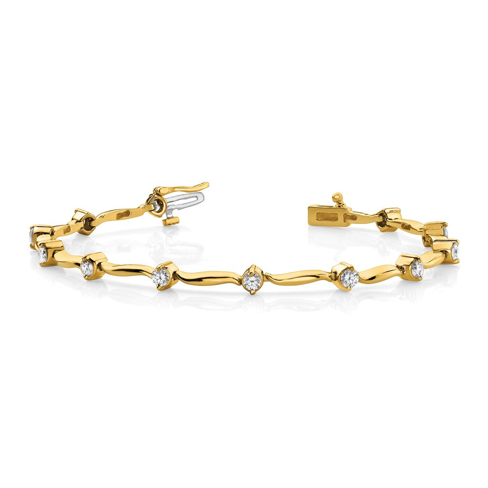 14k A Diamond Bar Link Tennis Bracelet