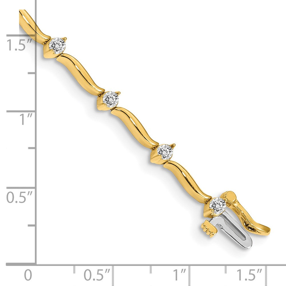 14k A Diamond Bar Link Tennis Bracelet