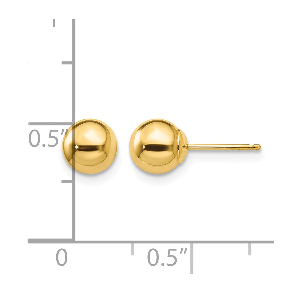 14k Polished 6mm Ball Post Earrings
