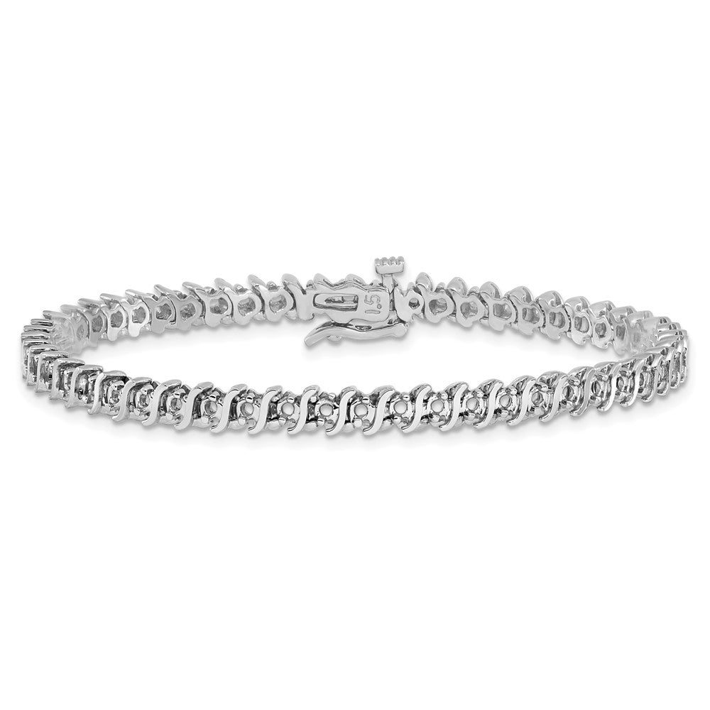 14k White Gold 1.6mm Diamond Tennis Bracelet Mounting