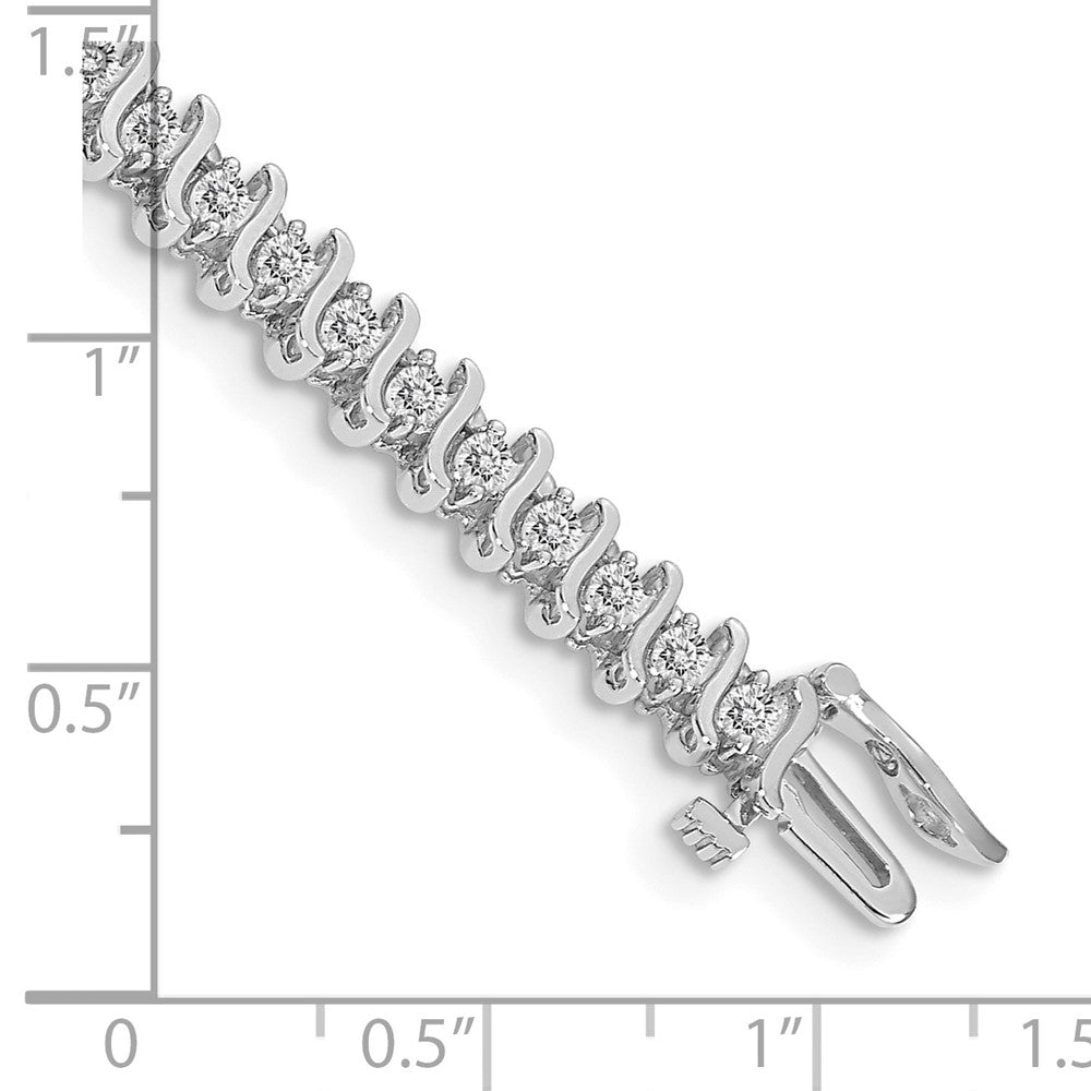 14k White Gold 2.2mm Diamond Tennis Bracelet