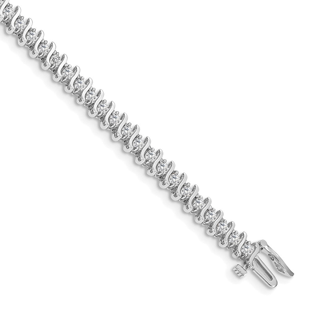 14k White Gold 2.2mm Diamond Tennis Bracelet