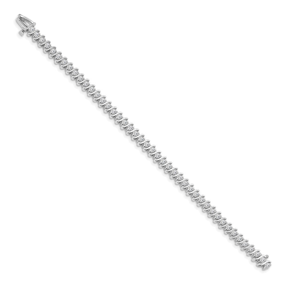 14k White Gold 2.6mm Diamond Tennis Bracelet