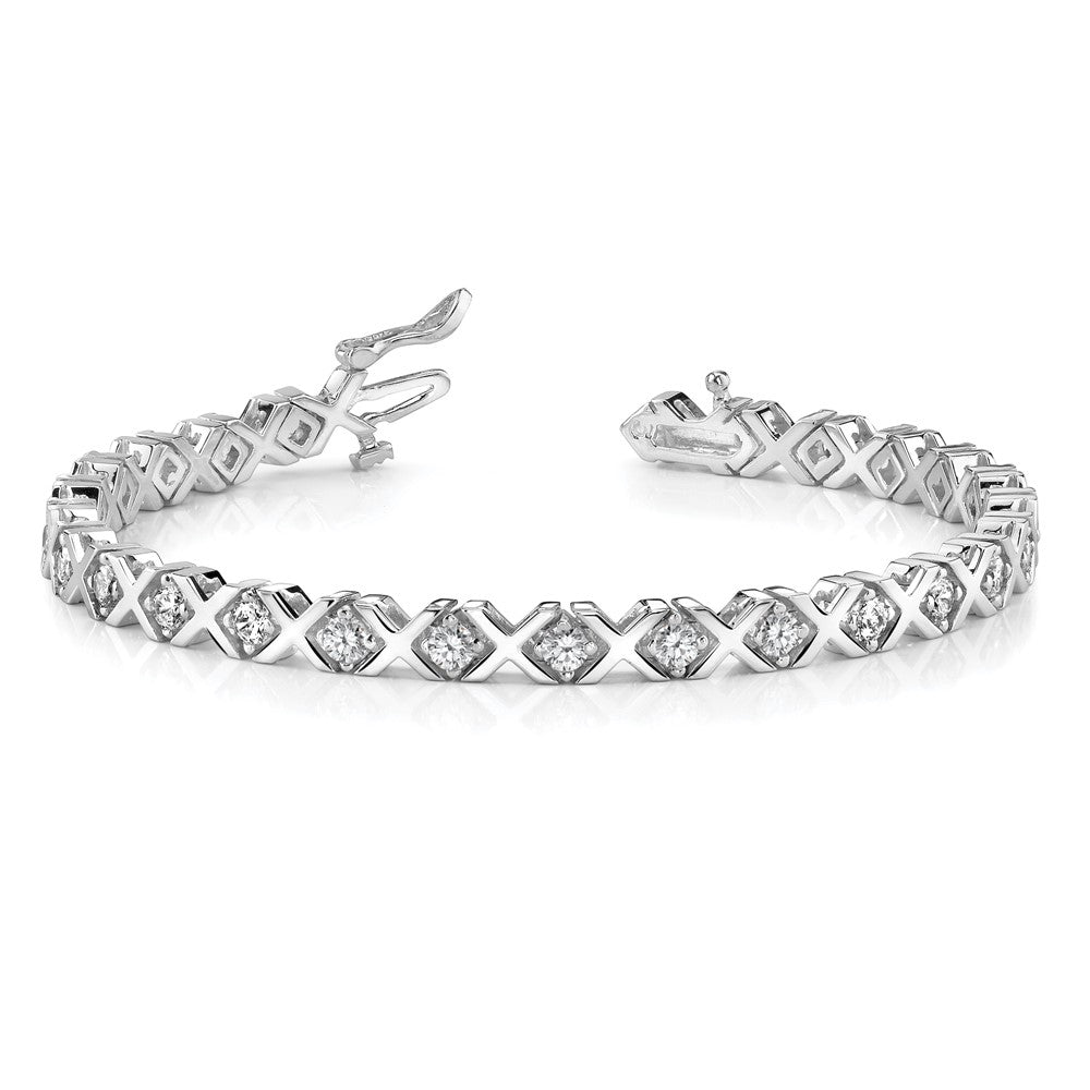 14k White Gold 2.6mm Tennis Bracelet Mounting