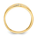 14k with Rhodium Men's .01ct. Diamond Trio Cross Wedding Band