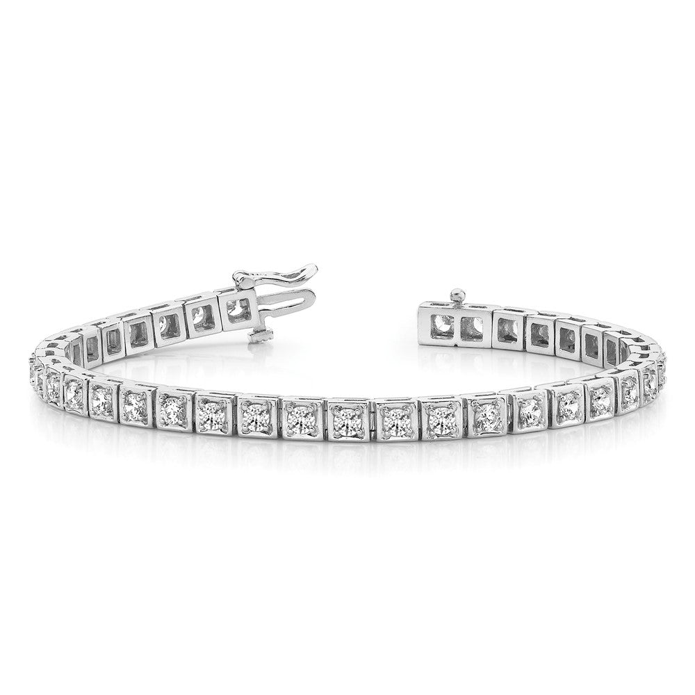 14k White Gold AAA Diamond Tennis Bracelet