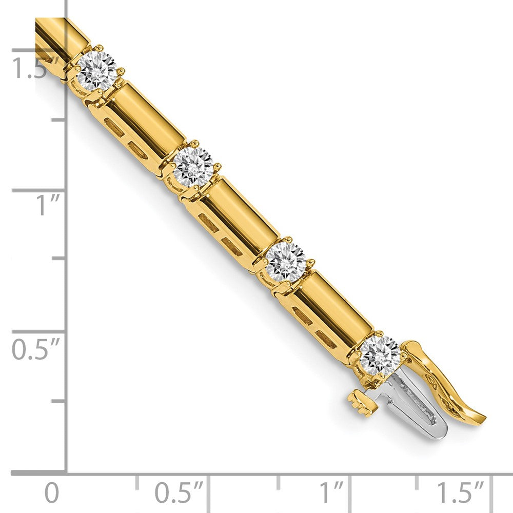 14k 3.3mm Diamond Bar Link Tennis Bracelet Mounting