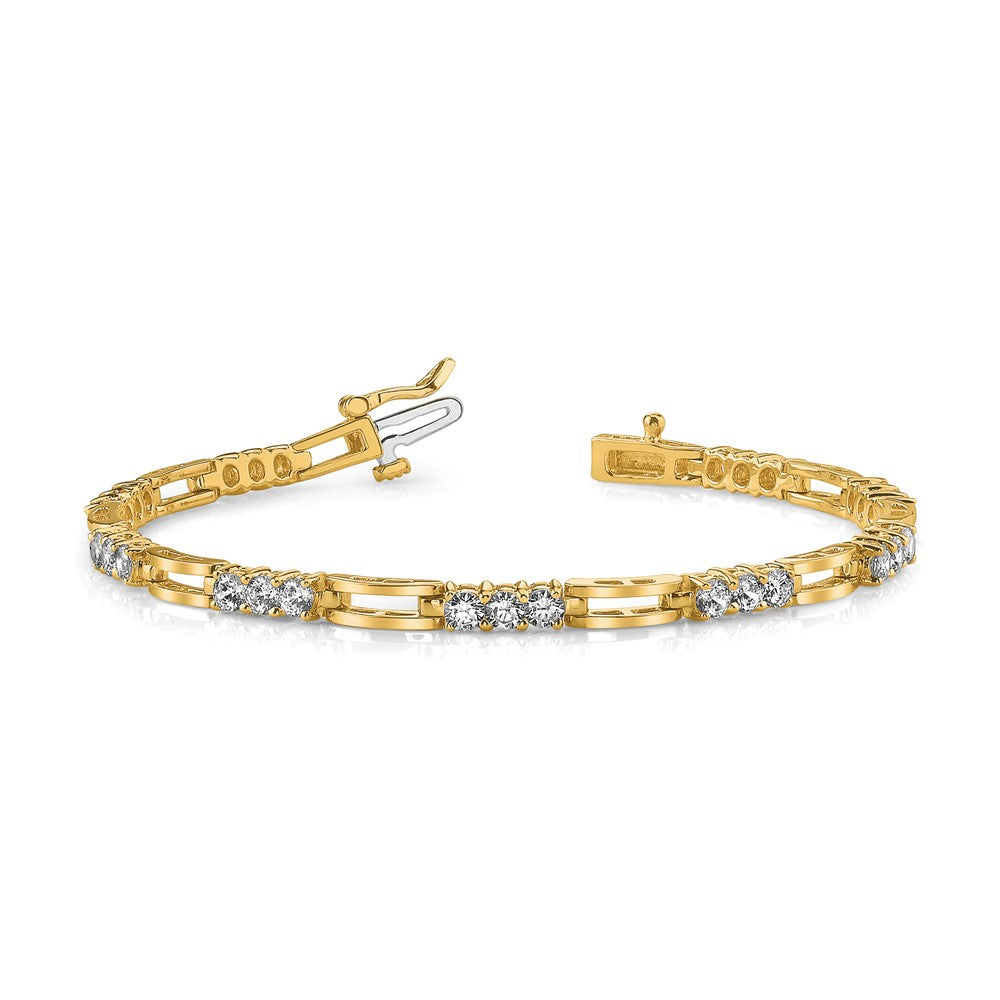 14k AAA Diamond Fancy Link Tennis Bracelet