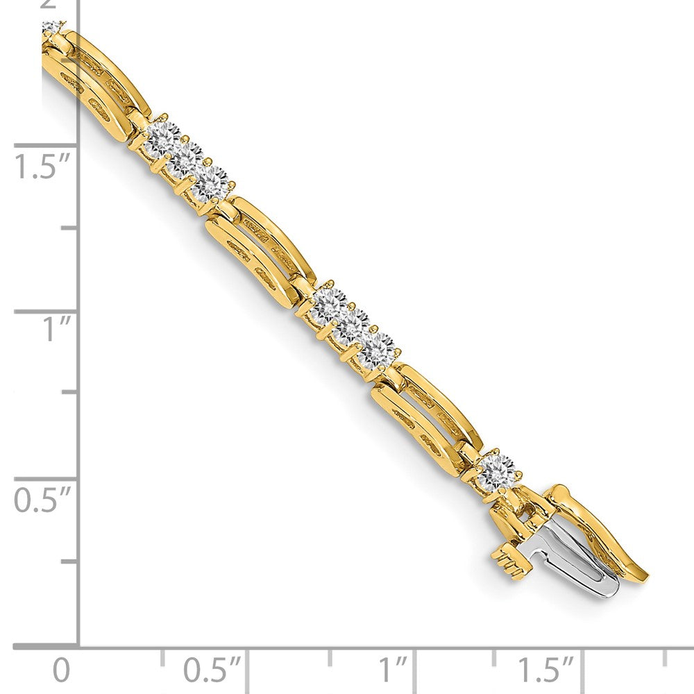 14k VS Diamond Fancy Link Tennis Bracelet