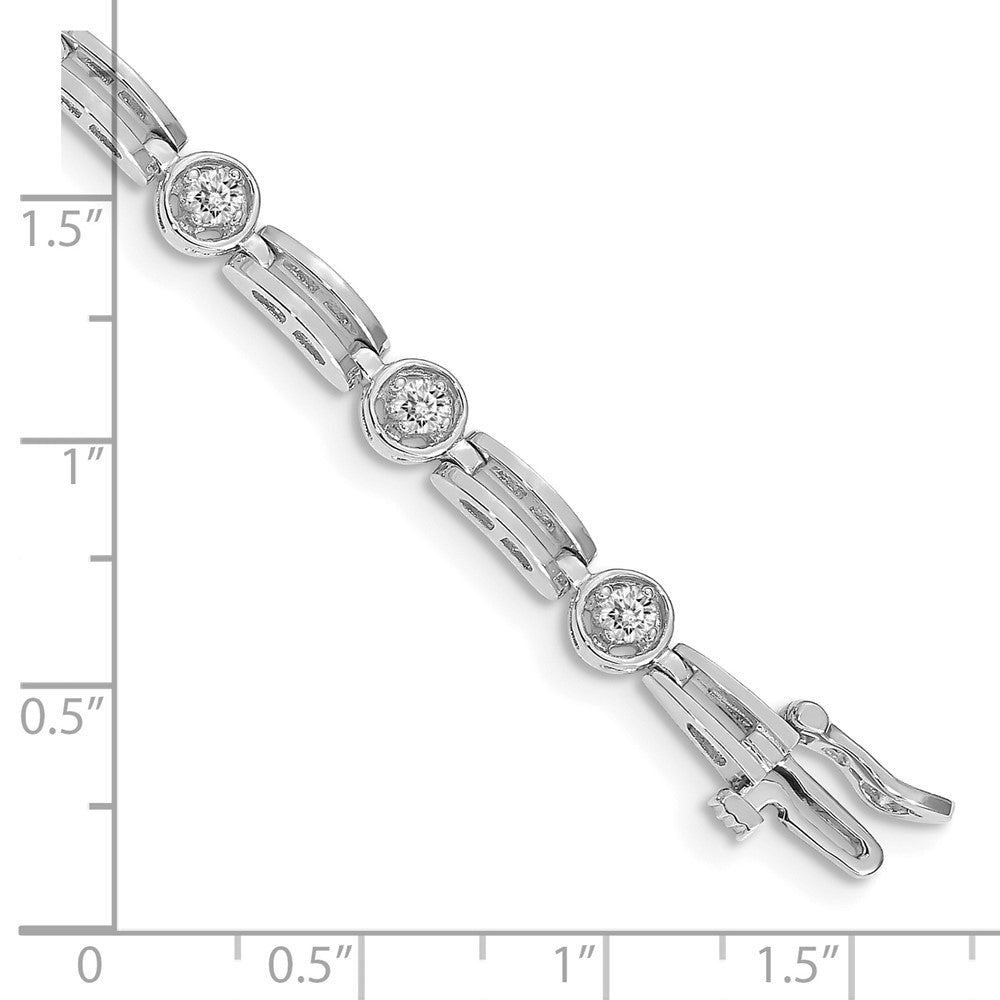 14k White Gold 2.6mm Fancy Tennis Bracelet Mounting