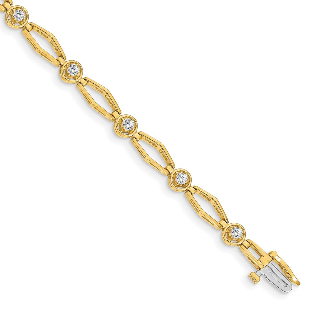 14k 2.7mm Diamond Fancy Bracelet Mounting