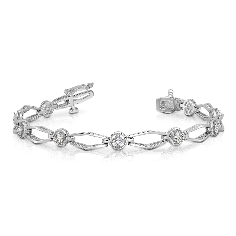 14k White Gold 2.7mm Fancy Bracelet Mounting