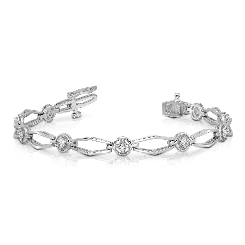 14k White Gold VS Diamond Fancy Bracelet