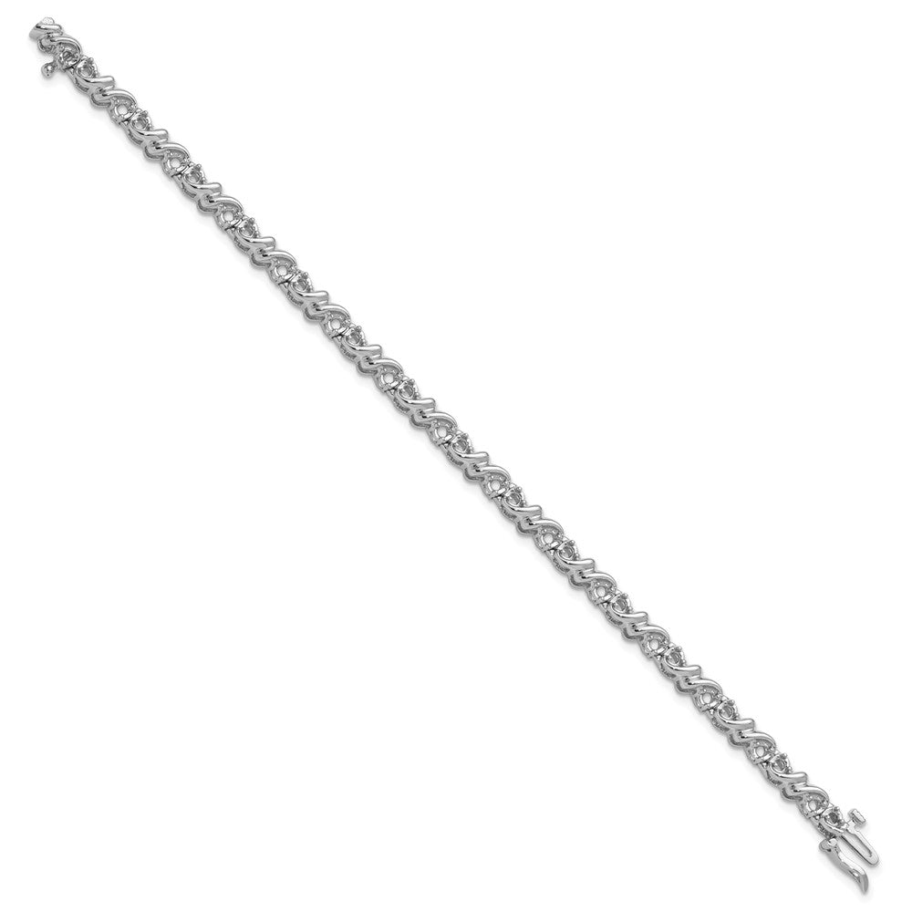 14k White Gold 2.1mm Tennis Bracelet Mounting