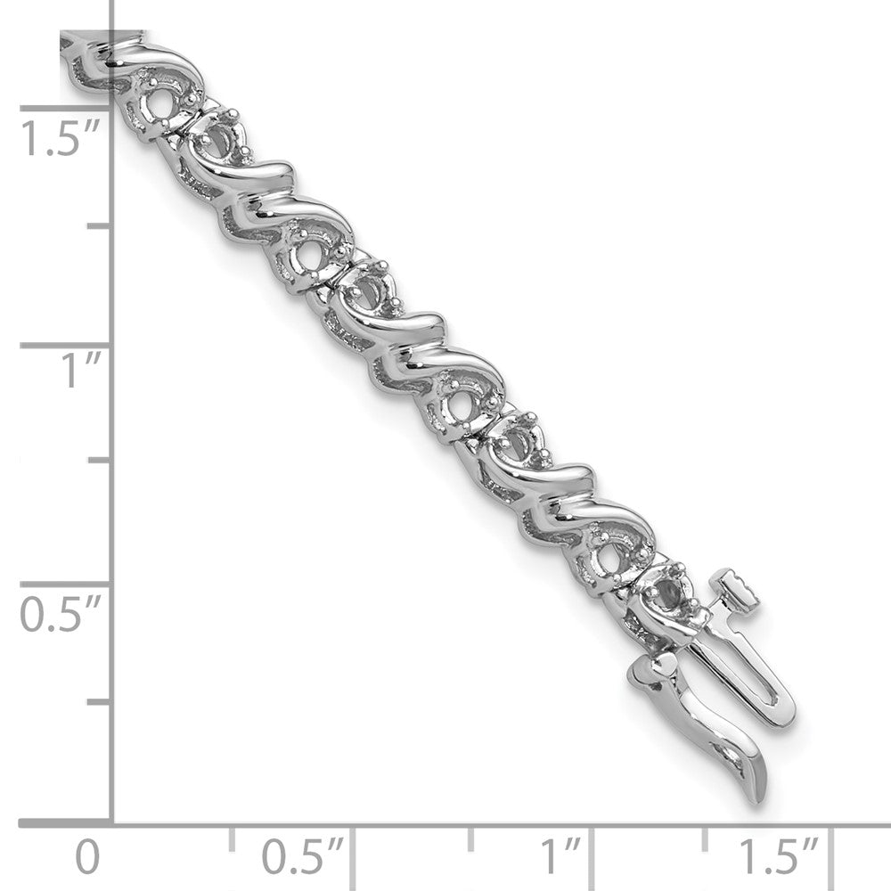 14k White Gold 2.1mm Tennis Bracelet Mounting