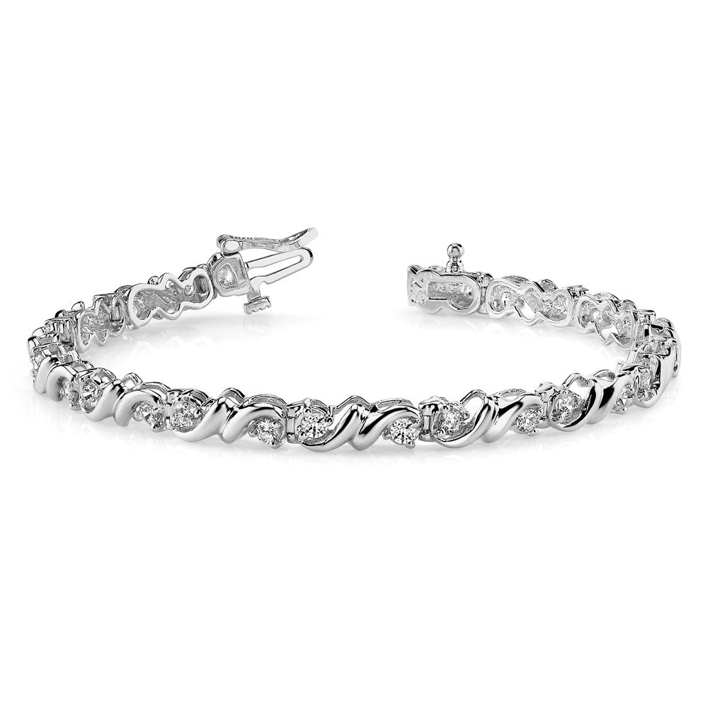 14k White Gold 2.4mm Tennis Bracelet Mounting