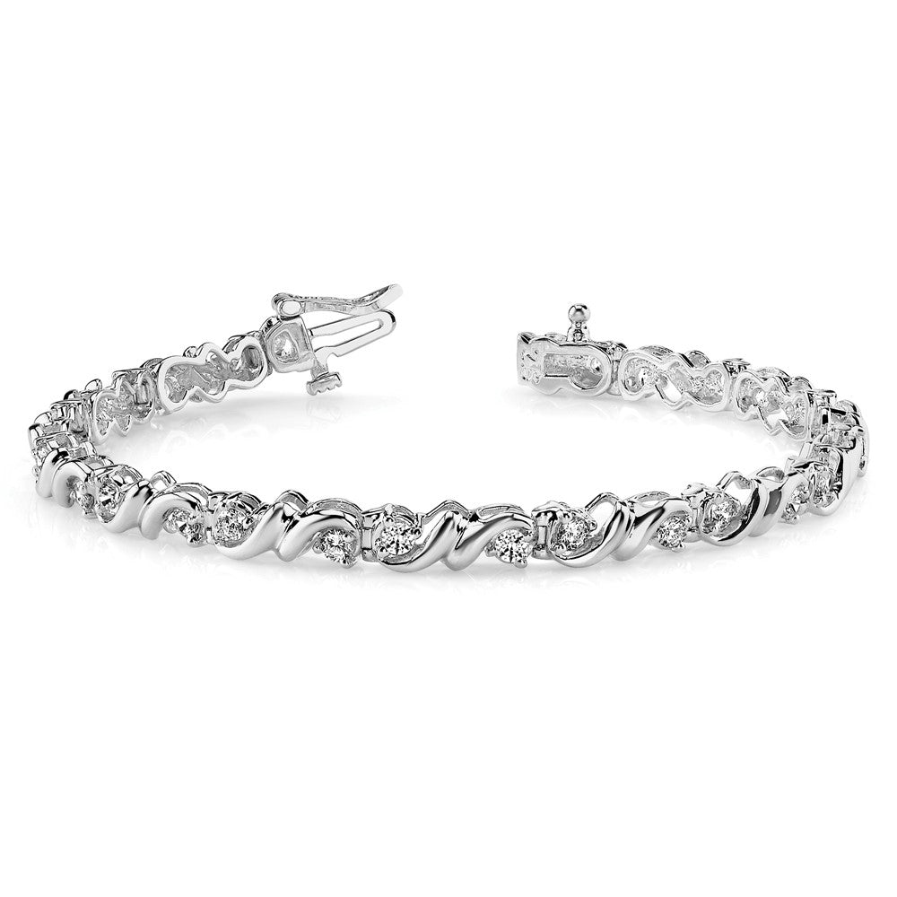 14k White Gold 3mm Tennis Bracelet Mounting