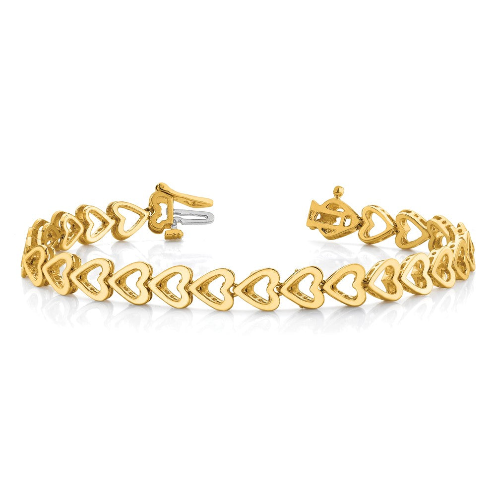 14k Holds 25 Stones up to 2.75mm Heart-Shaped Add-A-Dia. Bracelet