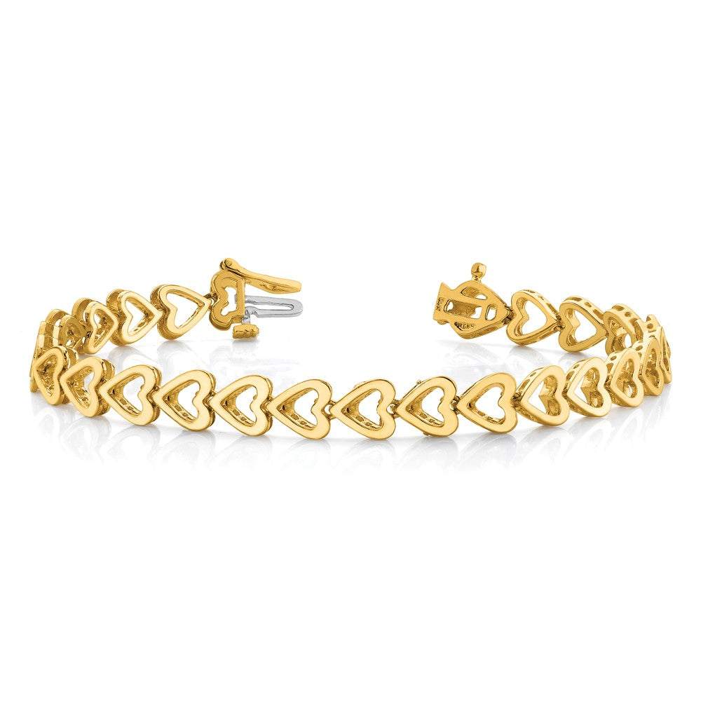 14k Holds 25 Stones up to 2.75mm Heart-Shaped Add-A-Dia. Bracelet