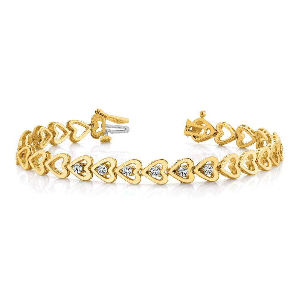 14k Holds 25 Stones up to 2.75mm Heart-Shaped Add-A-Dia. Bracelet